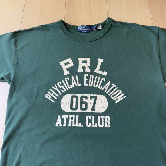 Polo Ralph Lauren Logo Jersey Shirt Medium Green Vintage Fit New York Streetwear - Picture 3 of 7